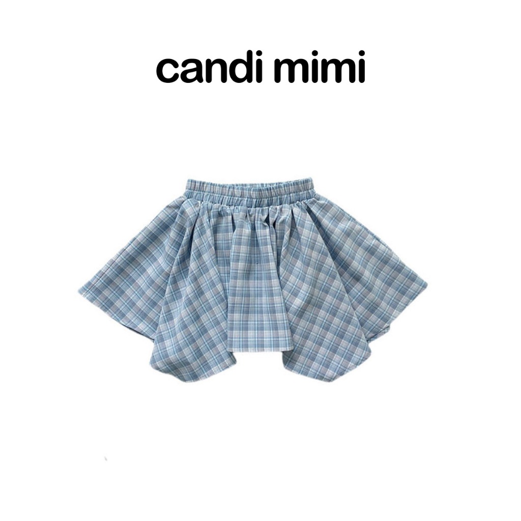 CANDI MIMI Chân váy kẻ caro cách điệu - Phong cách Hàn Quốc