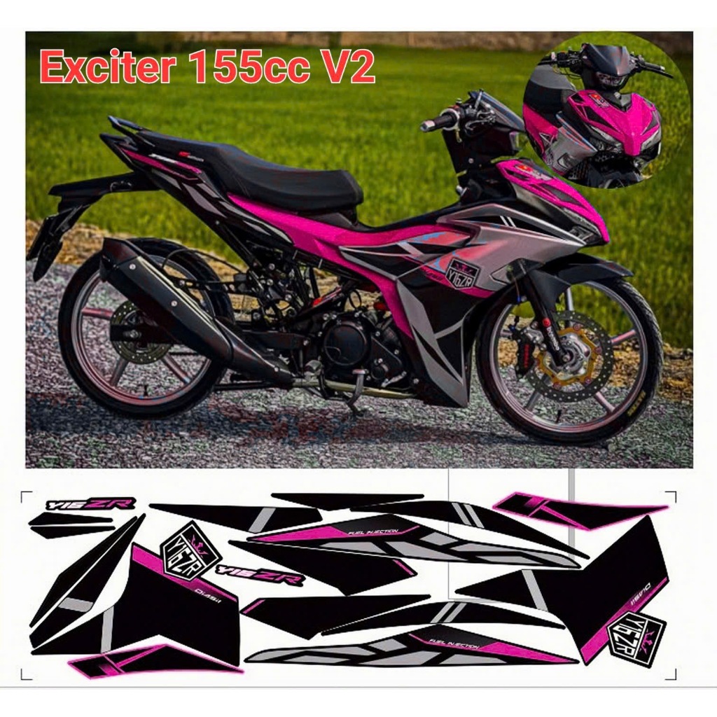 tem rời exciter 155 v2 mẫu y16zr cao cấp chất liệu in 3 lớp chống nước không phai mau.