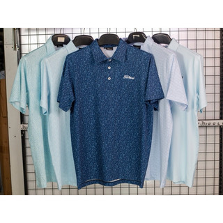 Áo golf Titleist màu xanh phói hoạ tiết co dãn , thoải mai ,đàn hồi