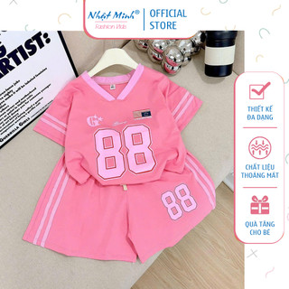 Set Bộ Thể Thao Bé Gái Số 88 Chất Cotton Co Giãn, Kiểu Dáng Năng Động Cá Tính, Mềm Mại Thoáng Mát, Mặc Hè Cho Bé 9-44kg