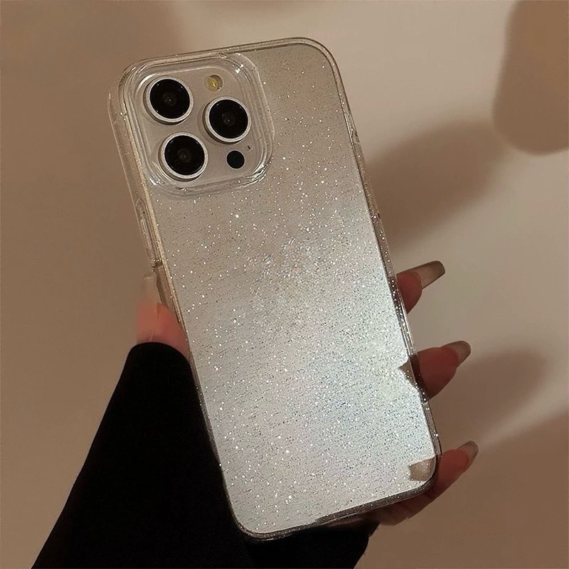 Ốp iphone dẻo trong suốt lấp lánh ánh kim
