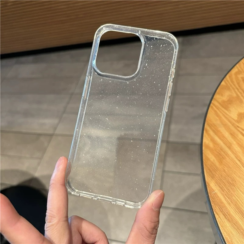 Ốp iphone dẻo trong suốt lấp lánh ánh kim