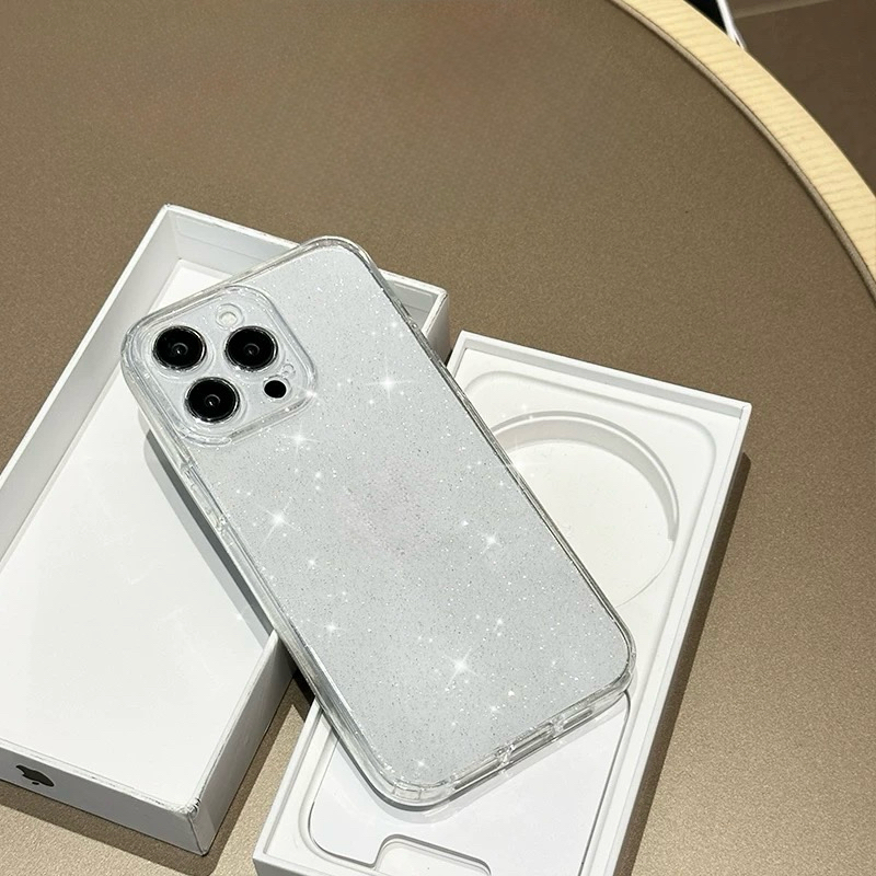 Ốp iphone dẻo trong suốt lấp lánh ánh kim