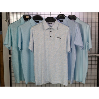 Áo golf Titleist màu trắng phối hoạ tiết đơn giản