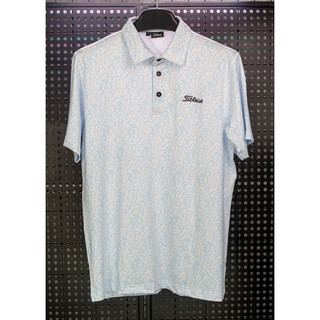 Áo golf Titleist màu trắng phối hoạ tiết đơn giản