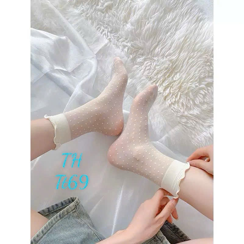 Sét 10 đôi tất lưới ren công chúa cổ bèo tt69