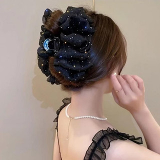 kẹp tóc cua nơ lưới,kẹp bong bóng kính đính đá nhẹ nhàng tiểu thư