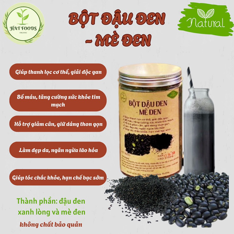 Bột mè đen - đậu đen xanh lòng rang thơm xay mịn, giàu dinh dưỡng ...
