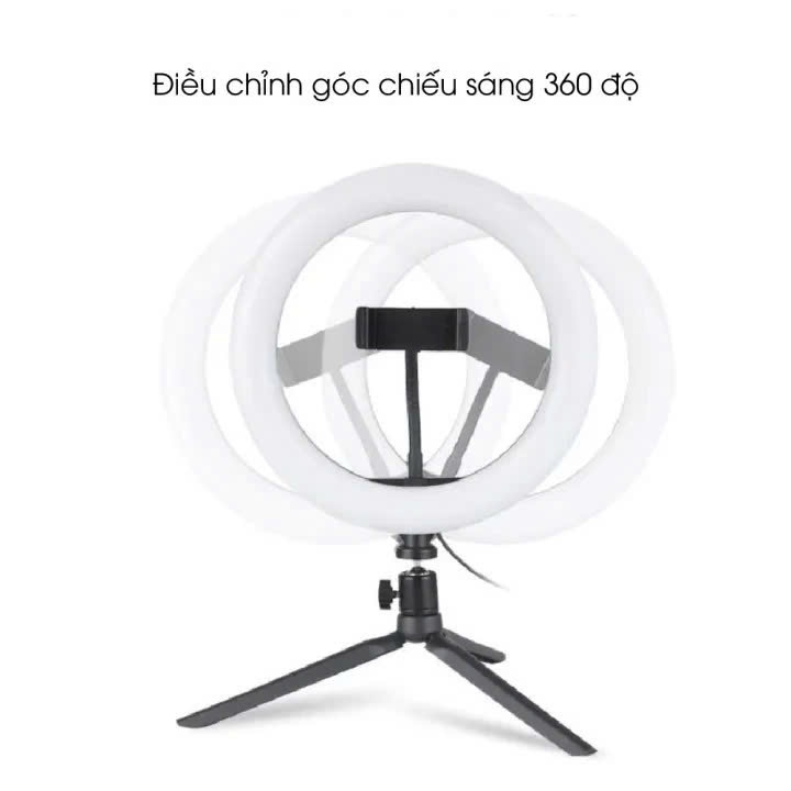 Đèn LED livestream để bàn có kẹp đt hỗ trợ 3 màu ánh sáng Đèn chụp ảnh Đèn quay video đèn bàn học