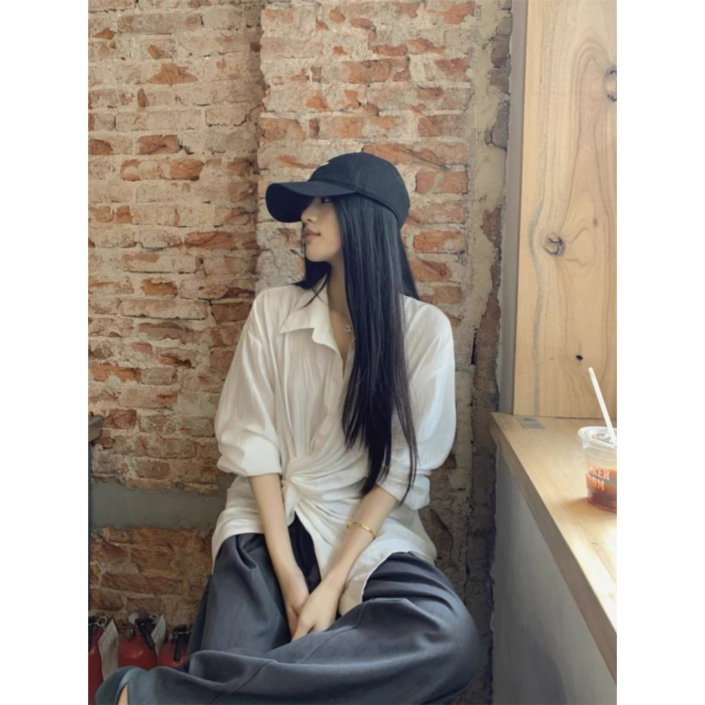 áo sơ mi kiểu nữ đũi dáng rộng Gemy_official ulzzang Hàn Quốc , áo sơ mi tay dài thiết kể xoắn kiểu hàn xoaistore (A146)
