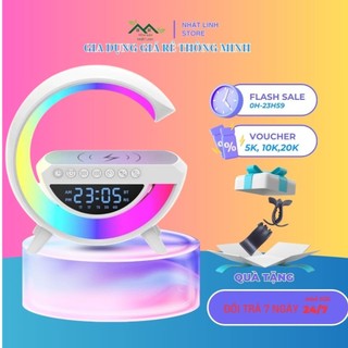 Loa Bluetooth G63 7in1- Loa Bluetooth Kiêm Sạc Không Dây, Đồng hồ, Đèn ngủ Mẫu Hot 2025