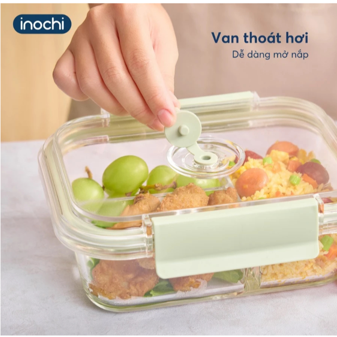 Hộp thủy tinh NIKKO VALVE Inochi từ thủy tinh cao cấp, chịu nhiệt 560*, an toàn với lò vi sóng, lò nướng