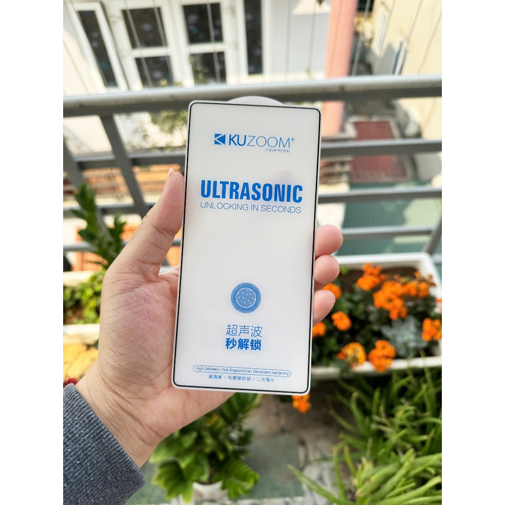 Kính cường lực Kuzoom full màn cho Samsung s24Ultra S25Ultra - Vân tay nhạy , cảm ứng mượt
