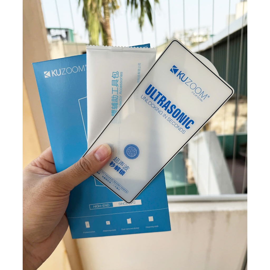 Kính cường lực Kuzoom full màn cho Samsung s24Ultra S25Ultra - Vân tay nhạy , cảm ứng mượt