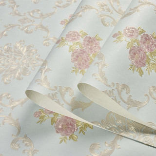 Cuộn Giấy Decal dán tường 3D in nổi khổ rộng 53CM thêu hoa phong cách Vintage mã TD02