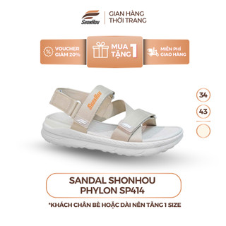 Dép Sandal SHONHOU ST414 Màu Kem Đế Cao 4cm, Siêu Nhẹ, Quai Bền, Dép Quai Hậu Đi Học Đi Chơi Đi Làm