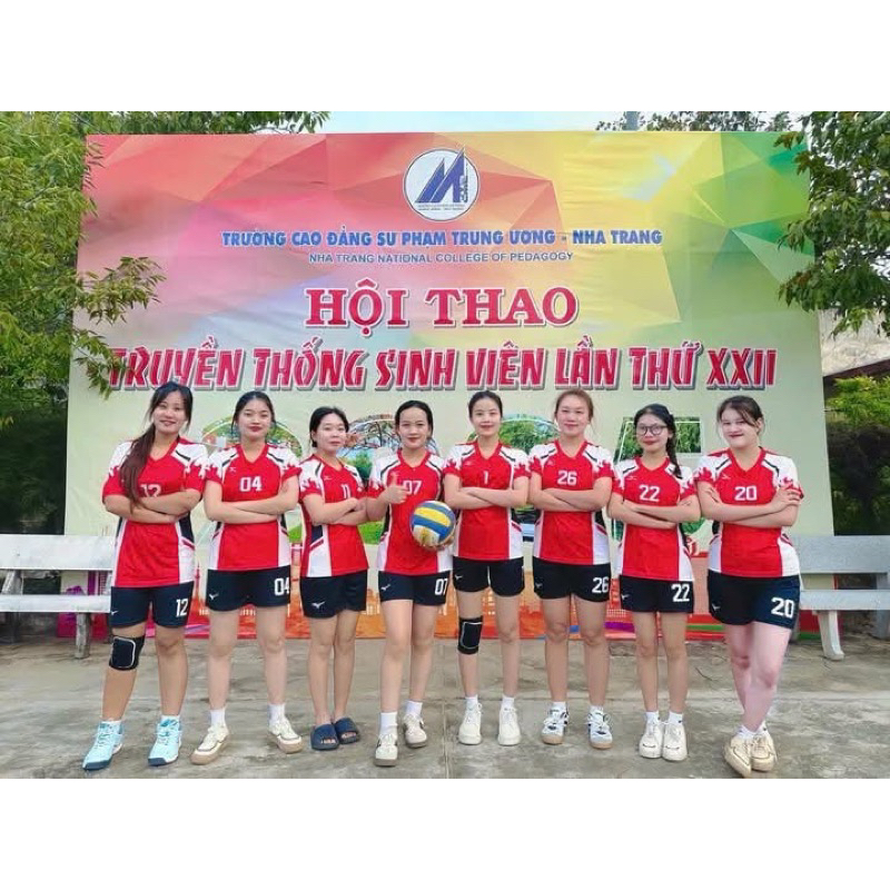 Bộ Quần Áo Bóng Chuyền Nam Nữ Đỏ , Đồ Bóng Chuyền Áo Thể Thao Co Giãn Tốt, Thoáng Mát Có in Tên