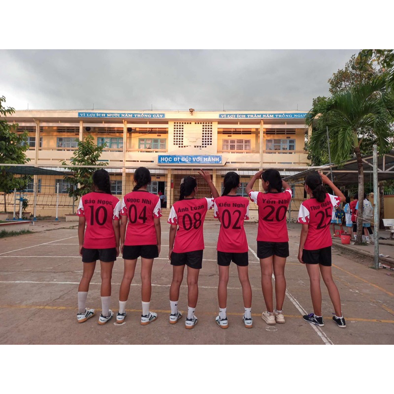 Bộ Quần Áo Bóng Chuyền Nam Nữ Đỏ , Đồ Bóng Chuyền Áo Thể Thao Co Giãn Tốt, Thoáng Mát Có in Tên