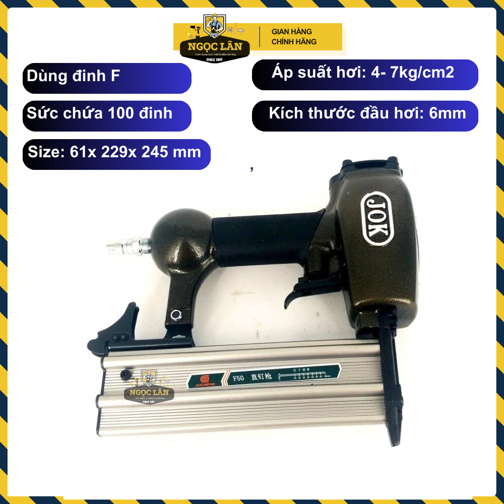 [Combo giá hời] Máy bắn đinh thẳng, bắn gỗ dùng hơi khí nén F50 JOK cao cấp, tiêu chuẩn công nghiệp