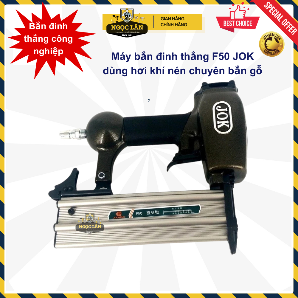 [Combo giá hời] Máy bắn đinh thẳng, bắn gỗ dùng hơi khí nén F50 JOK cao cấp, tiêu chuẩn công nghiệp
