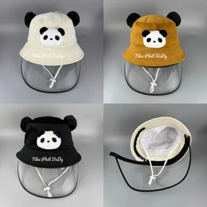 NÓN CHẮN GIÓ CẢN BỤI CON GẤU PANDA CHO TRẺ EM - MŨ CHẮN GIỌT BẮN CHO BÉ TRAI BÉ GÁI