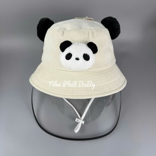 [ 2-5 TUỔI ] NÓN CHẮN GIÓ CẢN BỤI CON GẤU PANDA CHO TRẺ EM - MŨ CHẮN GIỌT BẮN CHO BÉ TRAI BÉ GÁI