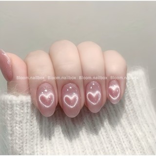 [B48] Nailbox mắt mèo hồng trái tim dễ thương form ngắn tiện lợi cho học sinh by Bloom.nailbox