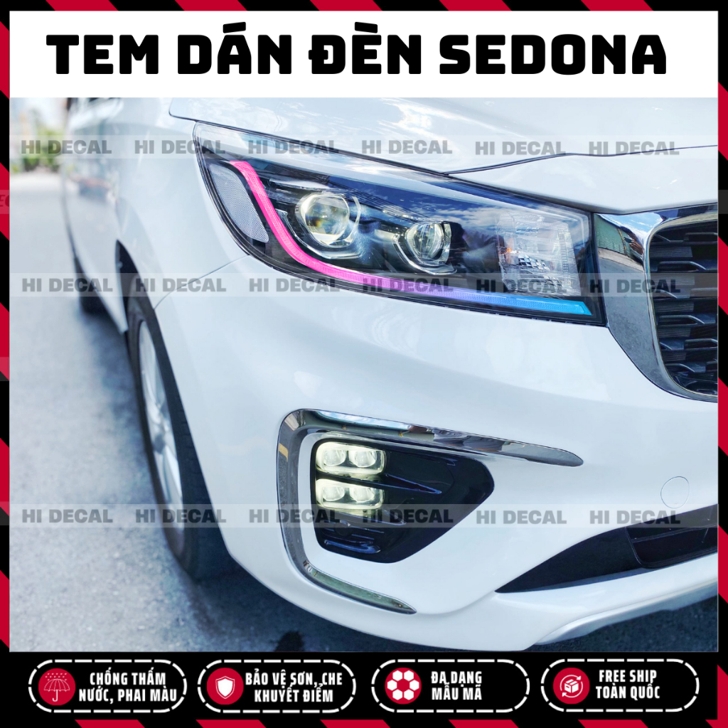Tem dán đèn Sedona, decal dán đèn Sedona trang trí xe, tạo điểm nhấn bảo vệ đèn xe