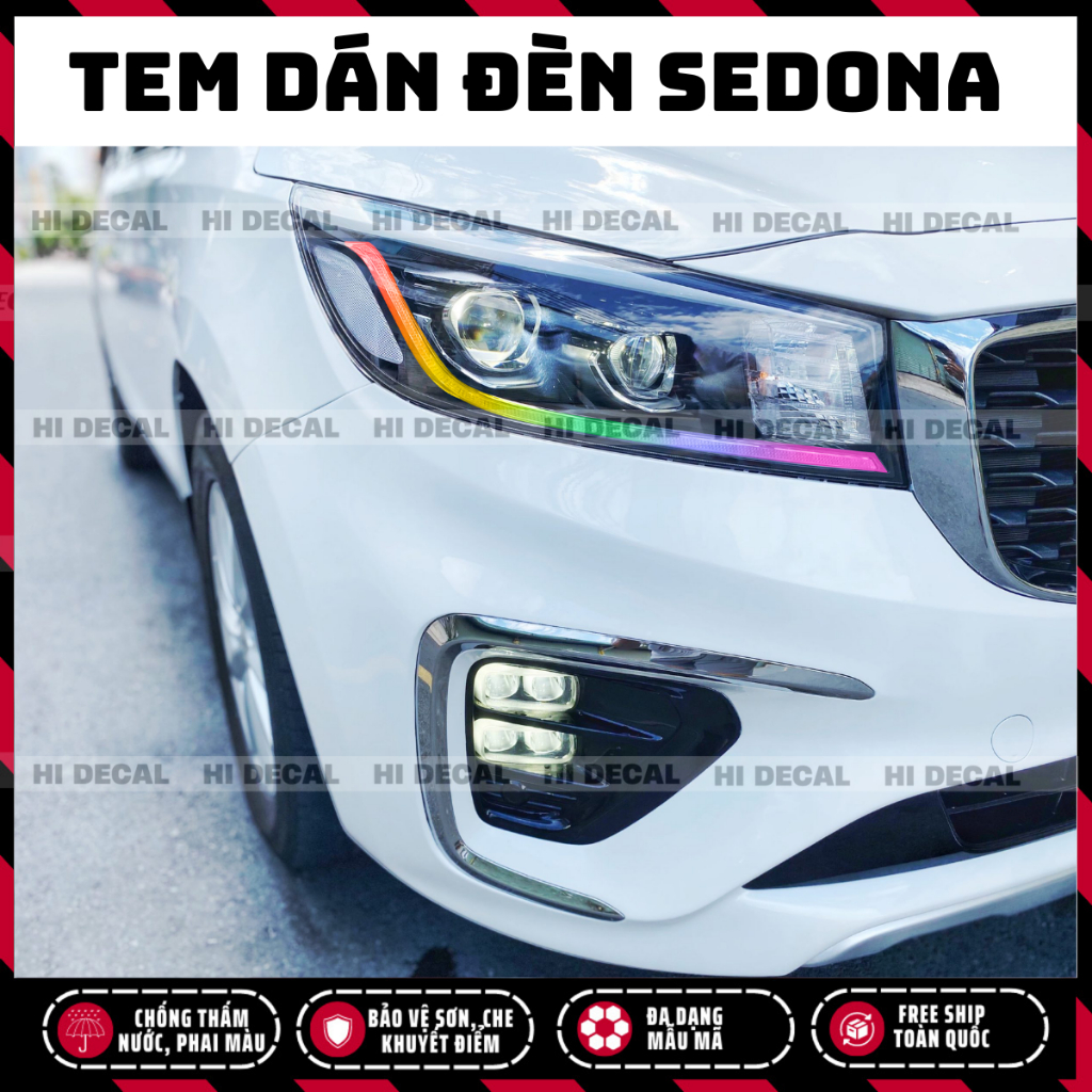 Tem dán đèn Sedona, decal dán đèn Sedona trang trí xe, tạo điểm nhấn bảo vệ đèn xe