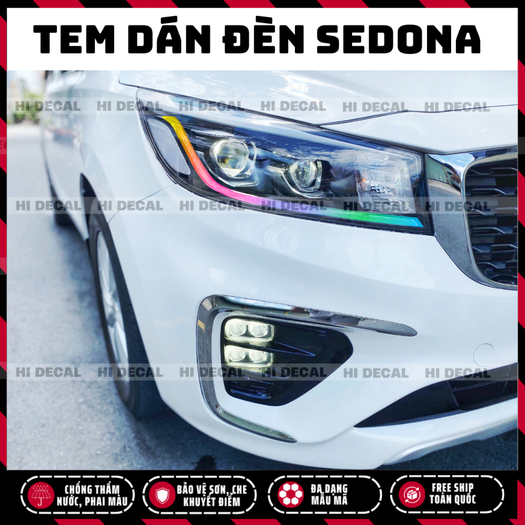 Tem dán đèn Sedona, decal dán đèn Sedona trang trí xe, tạo điểm nhấn bảo vệ đèn xe
