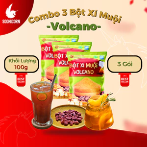 🍑 Combo 3 Gói Bột Xí Muội Volcano 100g | Lắc Khoai Tây, Trái Cây, Ăn Vặt Cực Bắt Vị – Soonicorn