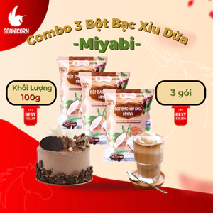 🥥 Combo 3 Gói Bột Bạc Xỉu Dừa Miyabi 100g | Nguyên Liệu Làm Bánh, Cà Phê, Sữa Dừa – Soonicorn