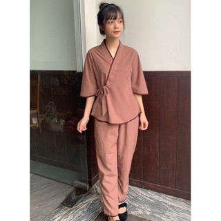 Nhật Nơ Trơn Nữ # KhôngThêu #Big Size Đồ Lam Đi Chùa