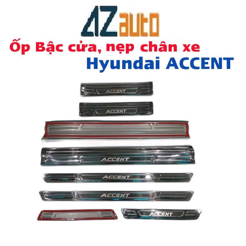Ốp bậc cửa, nẹp bước chân xe #huyndai Accent 2018-2025 vân titan hàng cao cấp