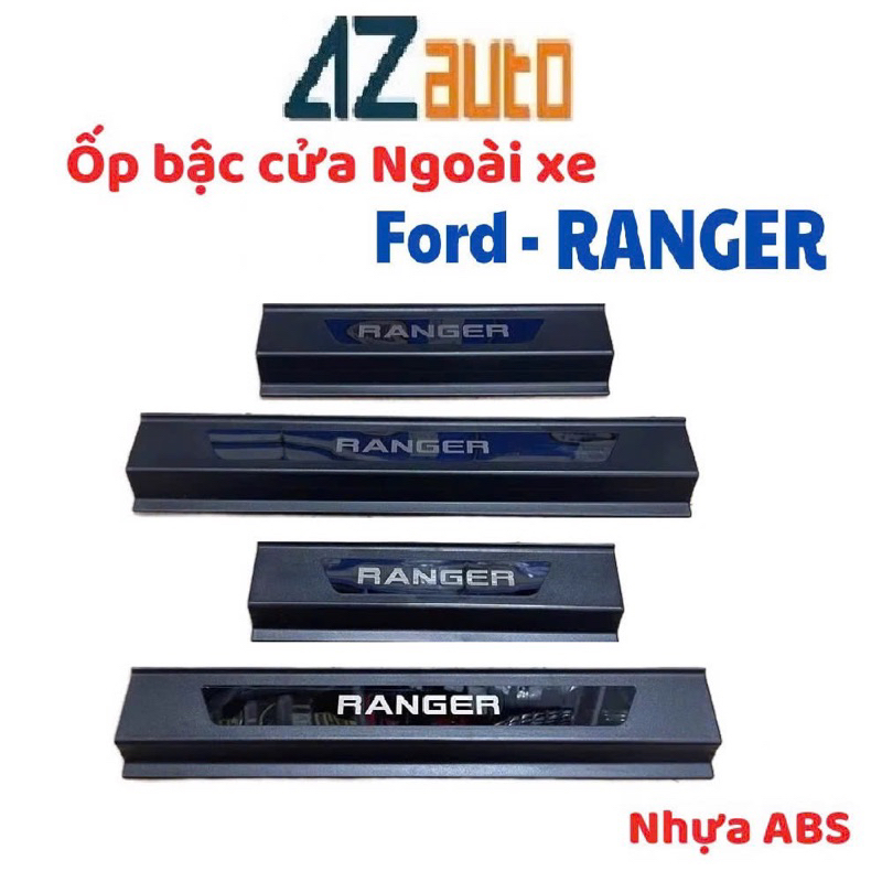 Ốp bậc cửa, nẹp bước chân xe Ford Ranger 2012-2026 Bậc ngoài nhựa ABS hàng cao cấp