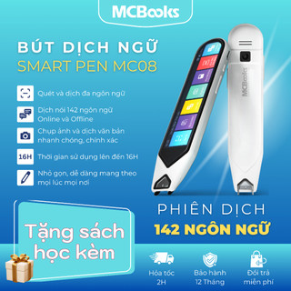 Bút Dịch Ngoại Ngữ Smart Pen MC08 Chính Hãng - Phiên Dịch Đa Ngôn Ngữ - Tặng Sách Và Phụ Kiện Sách