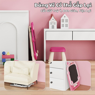 Bảng Vẽ 2 Mặt Từ Tính Kèm Giá Đỡ Điều Chỉnh Chiều Cao - Bảng Viết Thông Minh Tặng Kèm Phụ Kiện Bút Màu Và Phấn Cho Bé
