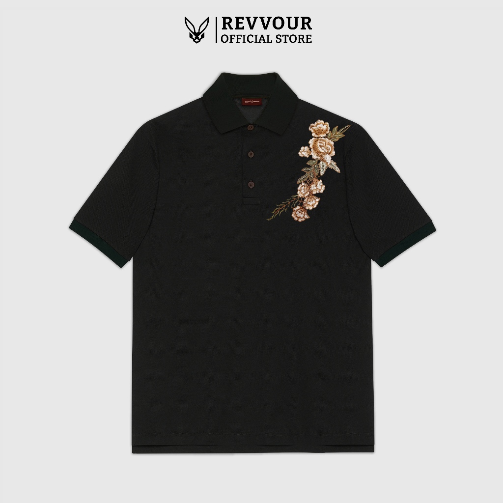 Áo Polo Nam Revvour Floral Luxe Chất Liệu Cotton Cá Sấu (100% Cotton) Co Giãn 4 Chiều/Form Regular
