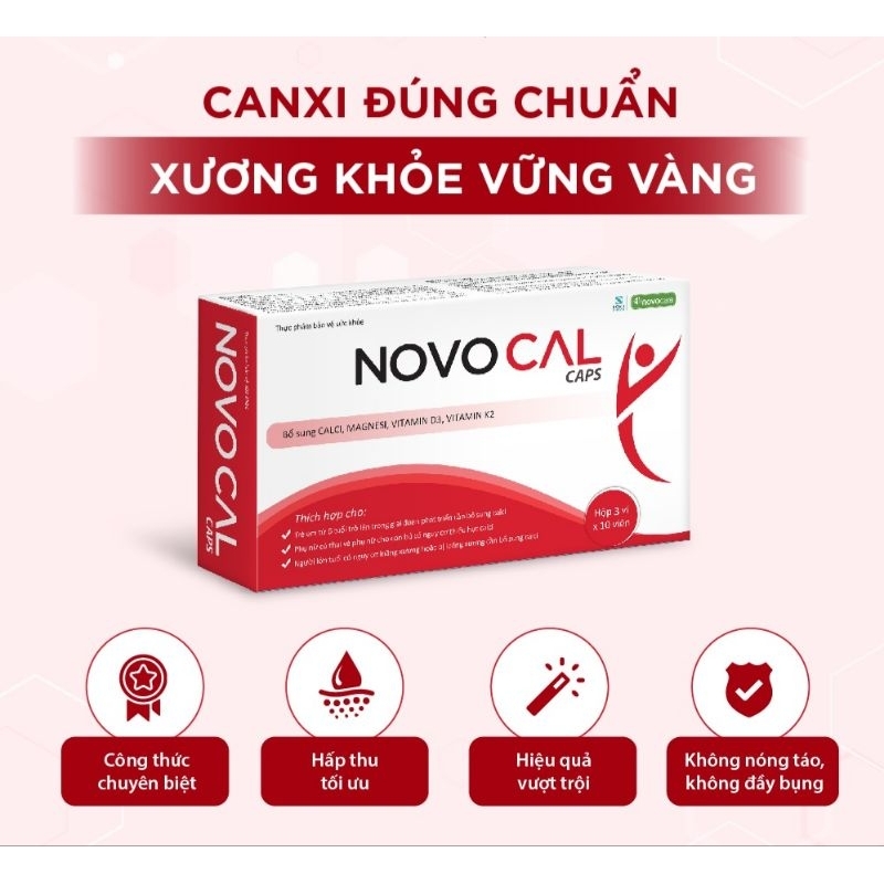 Novocal Caps - Bổ xung canxi hữu cơ, giúp xương - răng chắc khỏe, phát ...