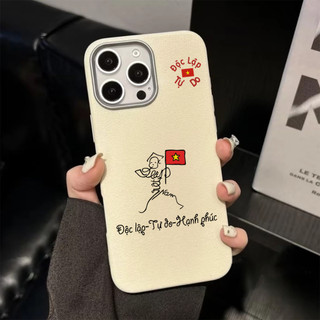 Ốp lưng iphone mềm vân da chữ ĐỘC LẬP TỰ DO HẠNH PHÚC iphone 16 16pro 16promax 15 14 13 12 11 7 8 plus x xsm sna212