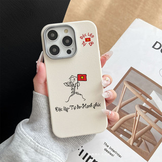 Ốp lưng iphone mềm vân da chữ ĐỘC LẬP TỰ DO HẠNH PHÚC iphone 16 16pro 16promax 15 14 13 12 11 7 8 plus x xsm sna212