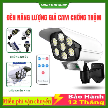 Đèn Năng Lượng Mặt Trời Hình Giả Camera Chống Trộm Tặng Kèm Điều Khiển