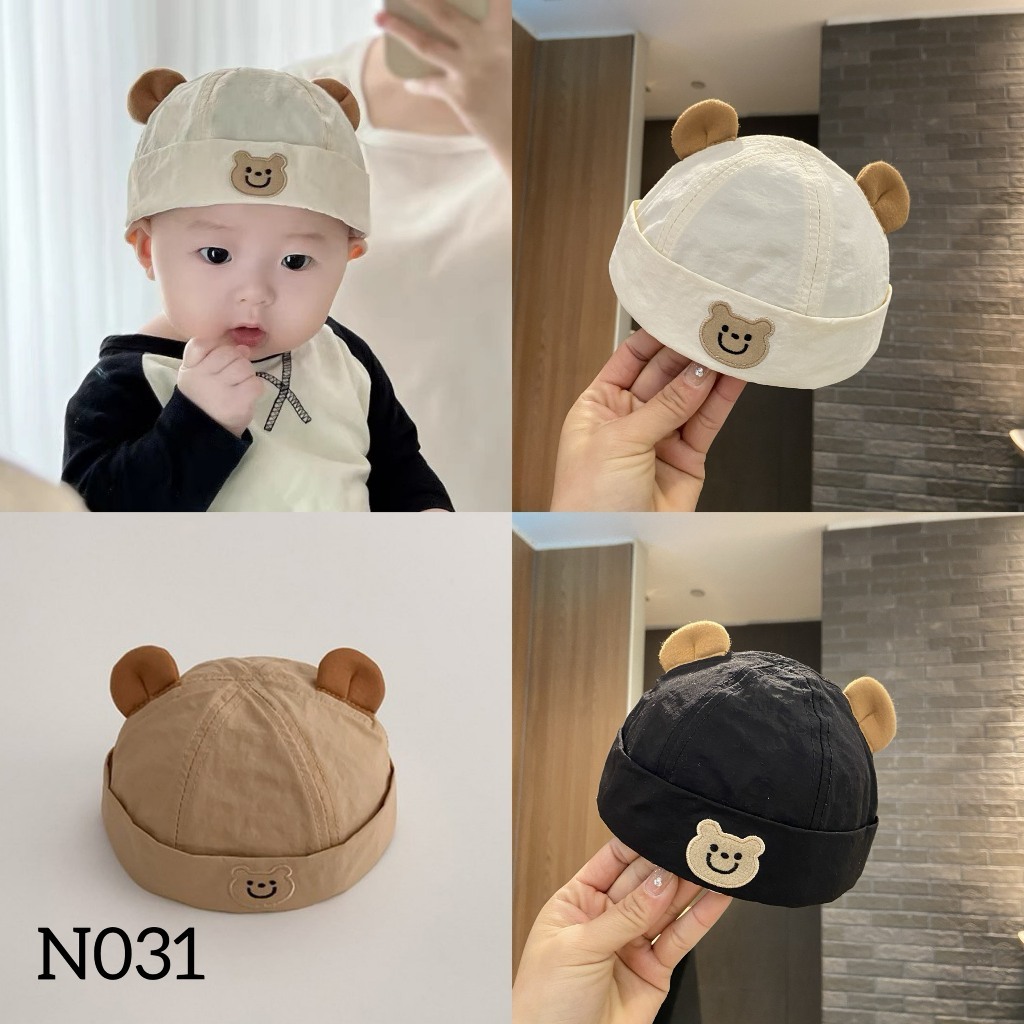 Mũ Beanie MŨ NỒI Thêu Hình Gấu Dễ Thương Phong Cách Híp Hốp Thời Trang Cho Bé Yêu mesocshop