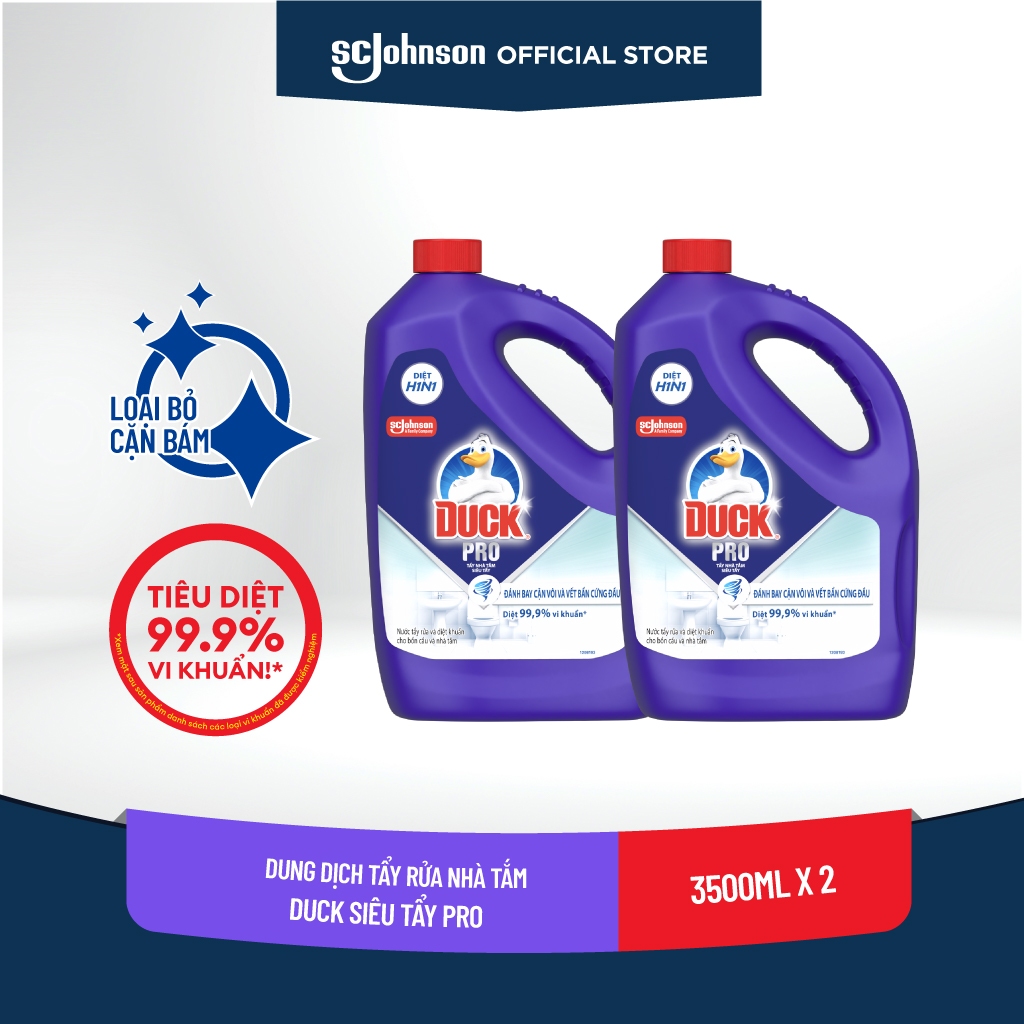 DUCK Combo 2 Tẩy Rửa Nhà Tắm Siêu Tẩy Pro 3500ml/Chai