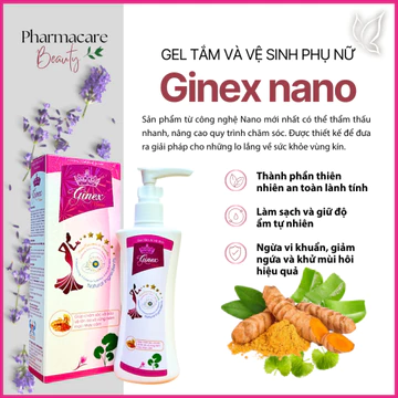 Gel vệ sinh phụ nữ Ginex nano 100ml giảm thâm ngứa và giảm mùi hôi vùng kín dung dịch vệ sinh phụ nữ