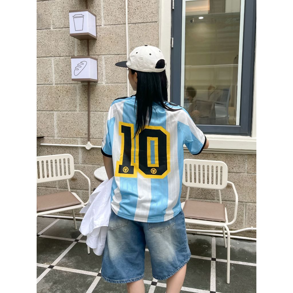 Ảnh Áo Thun DirtyCoins Soccer Jersey Striped Baby Blue White 2