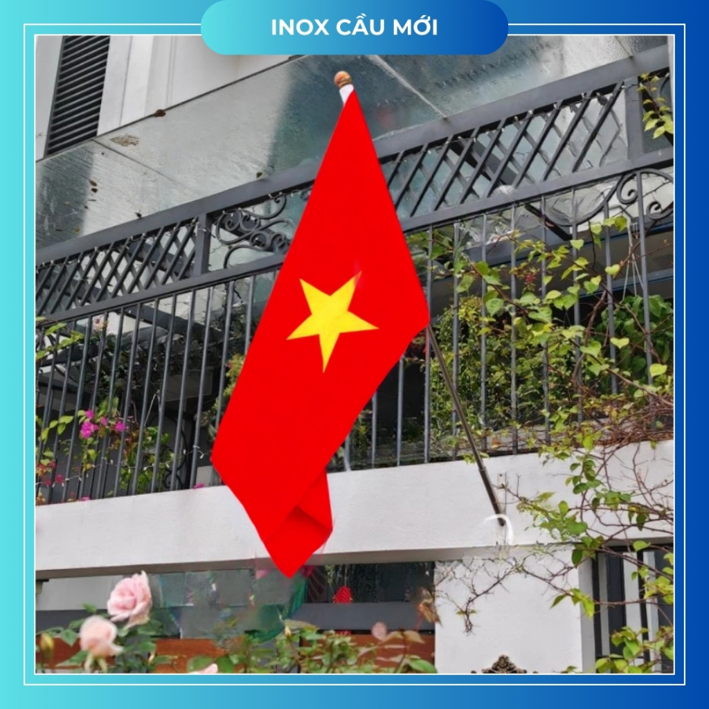 Giá treo cờ Tổ quốc inox 304, hàng chất lượng cao, gia công trực tiếp tại xưởng inox