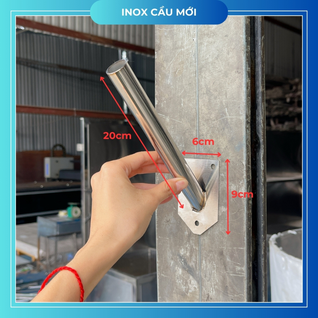 Giá treo cờ Tổ quốc inox 304, hàng chất lượng cao, gia công trực tiếp tại xưởng inox