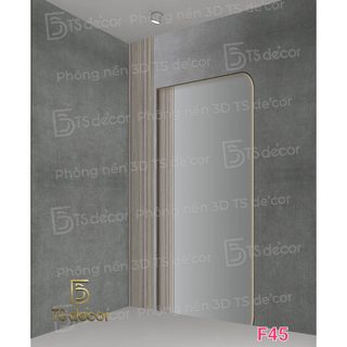 Phông nền livestream TSDecor tông xám giả góc giúp không gian mở rộng