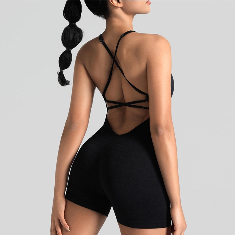 Jum Tập Gym, Jumpsuit Nữ Đi Biển Sẵn Mút, Bộ Liền Thân Tập Gym, Yoga Thể Thao Ôm Co Giãn, Lisa M02